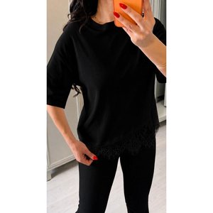 Blusa de Viscosa Suave de Doble Hilo para Mujer de Jane's, con Mangas Tres Cuartos, Cuello Redondo y Elegante Detalle de Encaje para Uso Diario Informal - Product Image 4