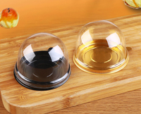 Prix usine rond en plastique PET Moon Cake Boxes Egg-Yellow Puff Container Packaging Box Mini Cake Box
