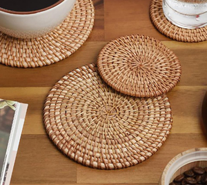 Posavasos de ratán tejidos a mano, accesorios de cocina para sala de estar y comedor, juego de posavasos de té, accesorios de cocina - Product Image 1