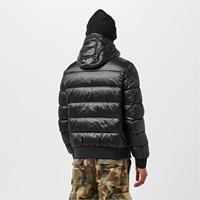 Chaqueta Acolchada Brillante para Hombre, Nueva Colección 2025, Chaqueta de Invierno Cálida con Capucha, Negra