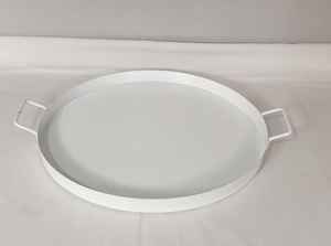 Handmade <b>Black</b> Powder Coated round Metal <b>Serving</b> <b>Tray</b> with Handle Eco-Friendly Decorative Feature - Product Image 4