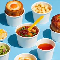 Tasse à soupe jetable écologique de haute qualité Offre Spéciale papier artisanal imprimé personnalisé Hot Favorite