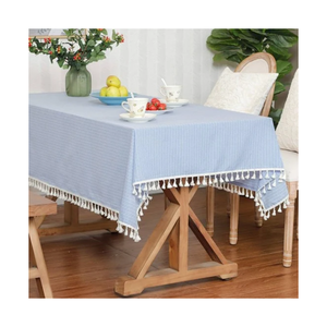 Green Linen 60x90 Inches 180 GSM GOTS Certified Cotton Tablecloth with Geometric Print <b>Runner</b> Washable Minimalist Style Home Use - Product Image 4