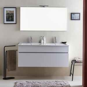 Mueble de Baño Moderno de Madera Blanca de 120 cm con Doble Lavabo, Juego de Baño Shanghai - Product Image 2
