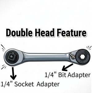 Taiwan Supplier ITA <b>Tools</b> DIY OEM/ODM Stubby Ratchet Handle Double Head 60T X 90mmL - Product Image 3