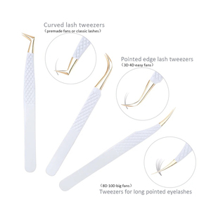 Wholesale Customizable Stainless Steel <b>Eyelash</b> Extension Tweezers Pointed Private Label <b>Applicator</b> for Volume Eyebrow Use - Product Image 3