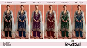 Costume Salwar en velours exquis pour femme avec séquence de broderie Travail en velours lourd et passepoil doré Parfait pour les occasions de fête - Product Image 6