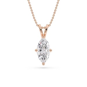 Colgante Solitario de Diamante Corte Marquesa Atemporal de 0.40 Ct, Diamante Cultivado en Laboratorio en Platino, Regalo para Uso Diario - Product Image 3