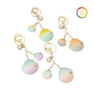 Porte-clés en coquillage naturel inspiré de la plage, fait à la main, décoratif - Product Image 2