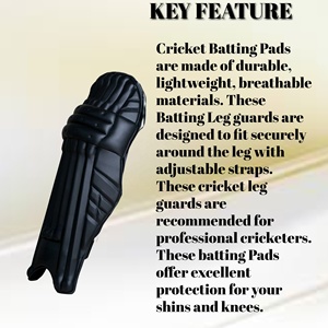 Professional Custom logo <b>Cricket</b> Players Batting <b>Pads</b> Premium Quality <b>Pad</b> PU Batting Legguards Match Protection <b>Bat</b> Leg Guard - Product Image 5