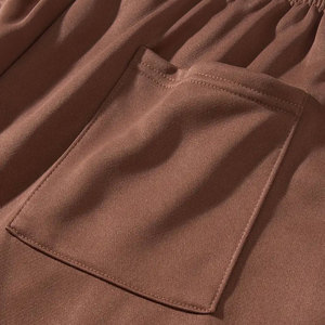 Pantalones cómodos para exteriores con cintura elástica, cordón y bolsillos, pantalones ligeros transpirables para uso diario - Product Image 6