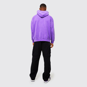 Sweat à capuche personnalisé pour homme 100 % coton, coupe oversize, imprimé uni, tendance automne, écologique, style français, vente chaude - Product Image 3