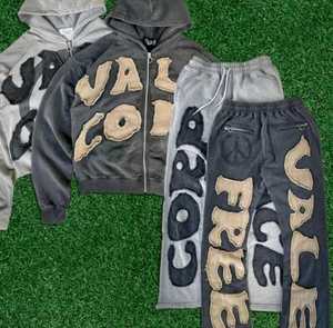 Ensemble survêtement personnalisé en deux pièces, pantalon de survêtement ample et sweat-shirt à capuche pour homme, sweat-shirt à capuche surdimensionné lourd à fermeture éclair pour homme, survêtement pour homme - Product Image 3