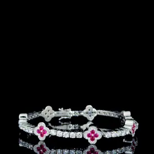 สร้อยข้อมือเพชรทรงกลมสำหรับผู้หญิง ดีไซน์ทันสมัย เหมาะสำหรับทุกโอกาส - Product Image 1