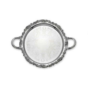 Bandeja de comida de aluminio elegante y decorativa, bandeja multiusos para servir postres y chocolate para bodas, fiestas, hoteles, restaurantes - Product Image 1