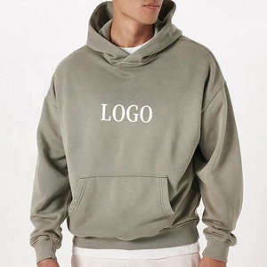 100% coton sweat à capuche court unisexe en détresse Streetwear 400GSM français Terry sweat à capuche lourd pour hommes - Product Image 4