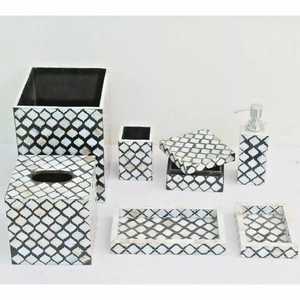 Ensemble de salle de bain le plus vendu corne d'os nacre et résine meilleurs produits de vente d'usine - Product Image 1