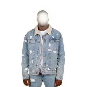 Chaquetas pesadas de mezclilla personalizadas en sarga de algodón, Chaquetas vaqueras de poliéster y algodón, conjunto de vaqueros, Chaquetas vaqueras de invierno en algodón - Product Image 1