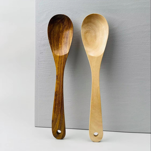 Cuchara de madera hecha a mano para cocinar y mezclar hecha a mano de madera natural para uso diario en la cocina para la preparación de alimentos - Product Image 1