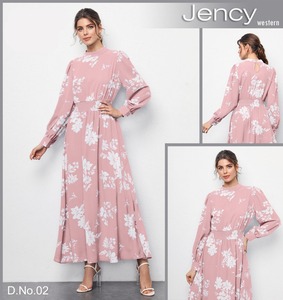 เดรสยาวพิมพ์ลายดอกไม้สำหรับเด็กผู้หญิง, เดรสแฟชั่นใหม่ฤดูร้อน2024 - Product Image 2