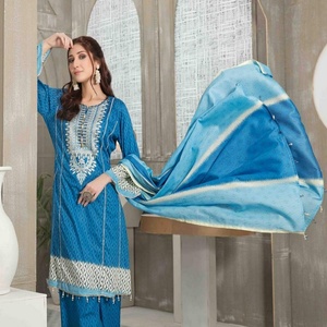 Top marque pakistanaise 3 pièces costumes de pelouse en coton lourd pour filles Tawakkal broderie Design original à la mode par Dress Makers - Product Image 3