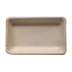 Assiette biodégradable écologique Vaisselle en feuille de palmier Assiettes jetables en forme de rectangle en feuille de palmier - Product Image 4