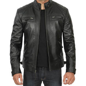 Veste en cuir d'extérieur durable pour hommes, taille plus, veste d'hiver, vente en gros, col montant, vêtements d'extérieur, vestes en cuir pour hommes - Product Image 1