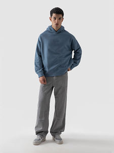 เสื้อมีฮู้ดผ้าวูลสำหรับผู้ชายเสื้อฮู้ดแบบสวมหัวเสื้อสตรีทไซส์ใหญ่พิเศษ - Product Image 5