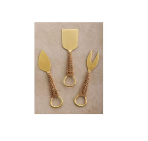 Juego de queso de acero inoxidable de ratán Cubiertos Cuchara Juego de queso elegante perfecto y juego de queso para bodas en restaurante - Product Image 5