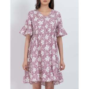 Vestido Mini Boho Floral con Cuello en V y Mangas Campana, Talla XS, Transpirable, para Invitadas de Boda, Club o Uso Diario, Suministro ODM - Product Image 5