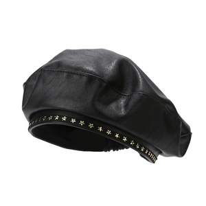 2024 femmes bonnet béret chapeau cuir de vachette cuir seau chapeau par Standard International - Product Image 1