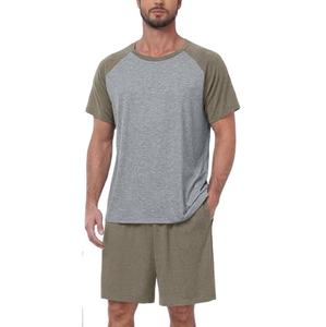 Conjunto de Pijama para Hombre, Pijama de Verano, Ropa de Dormir Ligera de Manga Corta, Conjunto de Dormir Suave y Cómodo con Bolsillo - Product Image 1