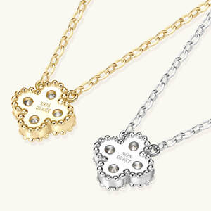 Collar con Colgante de Trébol de Cuatro Hojas de Plata de Ley 925 de Alta Gama con Moissanita de 0.4 Quilates, Joyería de Moda para Compromiso y Boda para Mujer - Product Image 2
