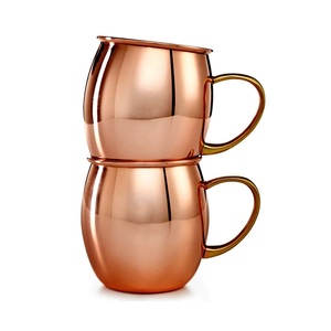 Logotipo personalizado, venta al por mayor, jarra de cerveza de acero inoxidable respetuosa con el medio ambiente, jarra de cobre personalizada con martillo, cerveza de cobre, mula de Moscú - Product Image 3