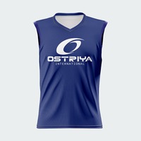 T-shirt sans manches Ostriya décontracté et léger en coton tricoté 100 %, col en V, coupe ajustée pour homme, respirant, séchage rapide, sublimation