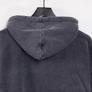 Nouvelle conception, best-seller, sweats à capuche pour hommes en denim délavé, faible MOQ, vente en gros, prix bas, sweats à capuche pour hommes en denim délavé pour la vente en ligne - Product Image 4