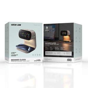 Lion vert chargeur sans fil horloge de chevet ABS horloge de bureau pour chambre bureau salon cuisine ou salle à manger utilisation intérieure - Product Image 3