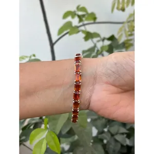 สร้อยข้อมือเทนนิสเงินแท้ 925 ประดับซิทริน เครื่องประดับที่หรูหราและมีสไตล์ - Product Image 3