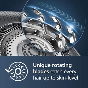 Rasoir électrique intelligent rechargeable à triple lame, revêtement anti-friction, étanche IPX7, argenté, pour utilisation humide et sèche, alimenté par batterie, avec lames de rechange - Product Image 4