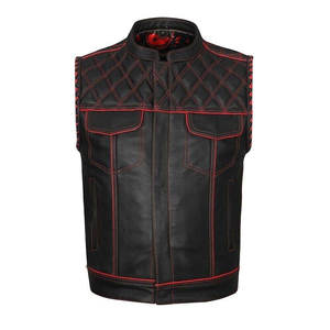 Chaleco de Motociclista de Cuero para Hombre, Chaleco de Motociclista de Cuero Vacuno Genuino, Precio de Mayoreo, Alta Calidad, Precio Económico - Product Image 2