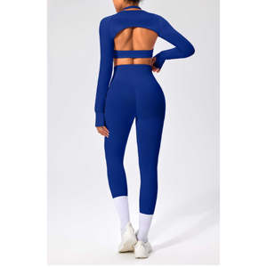 Conjunto de Yoga de mujer de 3 piezas OEM, venta al por mayor de ropa deportiva de alta calidad, conjunto de Yoga de manga larga para mujer - Product Image 4