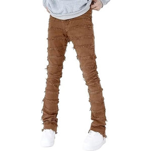 Pantalones de lana apilados informales ligeros de alta calidad con logotipo personalizado para hombre - Product Image 6