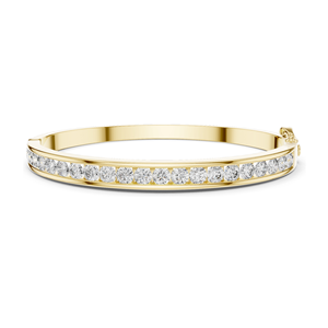 3.465 CT Lab Diamond Tennis <b>Bangle</b> <b>Bracelet</b> Round Brilliant Cut 18KT, 14KT, 10KT Gold & 925 Silver Rose, Yellow, White - Product Image 1