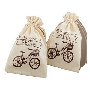 Bolsa con cordón de muselina de algodón sostenible con estilo ecológico, diseño de letra estampado elaborado con cuidado para la venta - Product Image 1