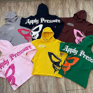 เสื้อฮู้ดผ้าฟลีซพิมพ์ลายโลโก้สไตล์ฮิปฮอปวินเทจแบบคัตเอาท์ด้านหน้า ทรงบ็อกซี่ สำหรับผู้ชาย ใส่ในฤดูหนาว เป็นมิตรกับสิ่งแวดล้อม สตรีทแวร์ - Product Image 2