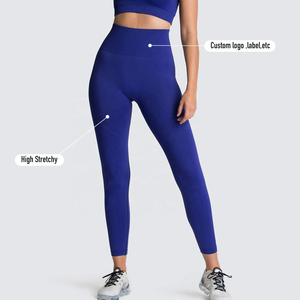 2024 personnalisé professionnel vente chaude femmes taille haute plaine Leggings respirant Premium 100% coton avec nouveau Design Logo - Product Image 5