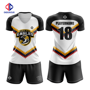 เสื้อฟุตบอลผู้หญิงทรงเข้ารูป พิมพ์ลายแบบซับลิเมชั่น ระบายอากาศได้ดี ผลิตจากโพลีเอสเตอร์ สำหรับกีฬาแข่งขัน ออกแบบลายด้านหน้า - Product Image 6