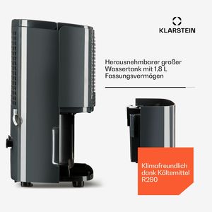 Deshumidificador Doméstico de 10L por Día, Secador de Aire Portátil con Compresor y Drenaje Continuo para Habitaciones de 15-20 m2, Color Antracita - Product Image 5