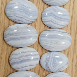 Cabujón de Ágata Azul de Primera Calidad, Tamaños y Formas Variados, Cabujón de Ágata Azul Liso, 20% de Descuento y Regalo - Product Image 2