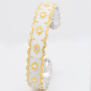 กำไลข้อมือเงินแท้ 925 ชุบทองคำขาว ยี่ห้อ LAVINA สไตล์วินเทจสุดหรู - ของขวัญ - Product Image 1